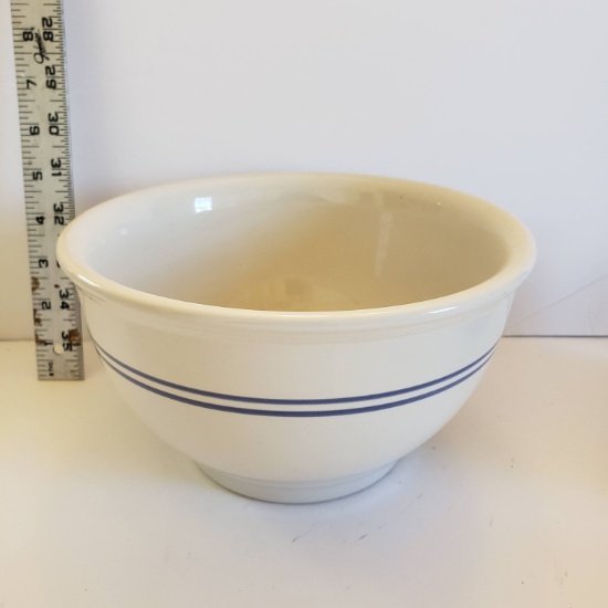 Gibson Blue Stripe Stoneware Mixing Bowl