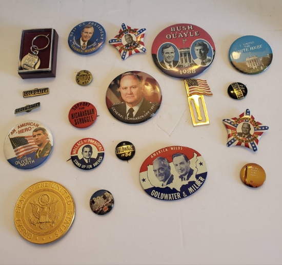 Lot of Political Pins & More