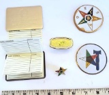 Masonic, Order of The Eastern Star Vintage Items, Finger Mirror, Pin, Address Book, More