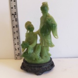 Oriental Jade Carving On Base