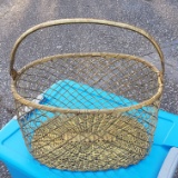 Large Vintage Brass Basket