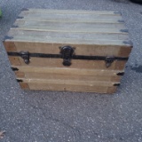 Vintage Green Wood Trunk