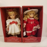 Lot of 2 New in Box Fine Bisque Porcelain Dolls by Soft Expressions