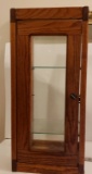 Oak and Glass Counter Top Display Case with Locking Door