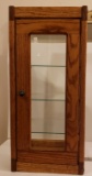 Oak And Glass Counter Top Display Case with Locking Door