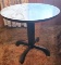Small Side Table with Marble Look Formica Top and Black Wood Base