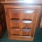 Mid Century Modern Custom Well Made Wood Nightstand with Shelf, Cube Design