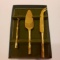 Vintage Gold Tone Bamboo Look Serving Set