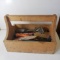 Vintage Wood Tool Caddy Filled With Assorted Tools