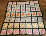 Handmade Granny Square Crochet Afghan Lap Blanket