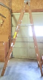 Vintage Louisville 8 Ft Wood A Frame Ladder 