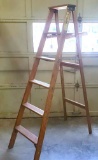 Vintage Carolina Wood 6 FT A Frame Ladder 