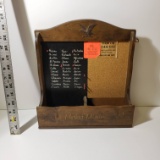 Vintage Wood Peg Grocery List Organizer