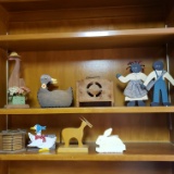 Lot of Wooden Decorative Items, Planters, Figurines and More