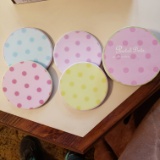 Set of 4 Pastel Dots Ceramic Coasters New in Box