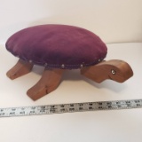 Vintage Wood Turtle Foot Stool