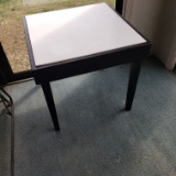 Wood End Table Painted Black with Tile Top