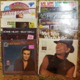 Lot of 10 Vintage Vinyl 33 RPM Record Albums, George Jones, Willie Nelson and a Variety More