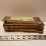 Lot of 4 Vintage Lufkin Wood Folding, Expanding Rulers