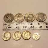 Miscellaneous Coins, 3 Half Dollar, 4 Eisenhower Dollar, 1 Sacagawea Dollar