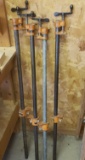 Lot of 4 Vintage Pony Clamps on Metal Poles