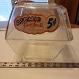 Vintage Acrylic Atomic Fireball Candy Bin 5 Cents