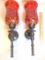 Pretty Pair of Wall Sconces with Mosaic Ruby Red Glass Shades