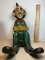 Vintage Wooden Carved Clown Statue