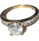 14K Gold Ring with Clear Stones Size 7