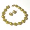 Pistachio Pearl & 14K Gold Beaded Bracelet with Matching Pierced Earrings