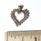 10K Gold Heart Pendant with Clear Stones