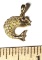 10K Gold Fish Charm/Pendant with Tiny Yellow Stones