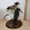 1975 Metal Floral Art on Wooden Base Signed “Sokolovich”