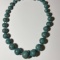 Pretty Speckled Natural Turquoise Colored Stone Beaded Necklace with Sterling Silver Clasp