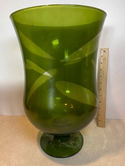 Large Green Pedestal Vase