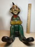 Vintage Wooden Carved Clown Statue