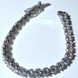 Gorgeous Sterling Silver Bracelet with Clear Stones