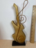 Decorative Gilt Guitar Statue with Music Note