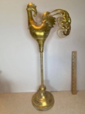 Tall Metal Gilt Rooster