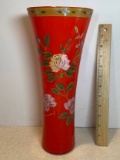 Floral Tall Glass Vase