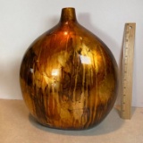 Wide Colorful Glass Vase