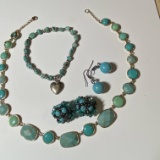 Lot of Misc Jewelry with Turquoise Colored Stones/Beads