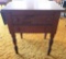 Antique Dark Wood End Table with 2 Drawers