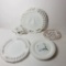 Lot of Vintage Milk Glass Plates, Candleholder