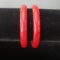 Lot of 2 Vintage Bakelite Bangle Bracelets, Red