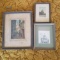 Collection of 3 Very Old Prints in Vintage Frames