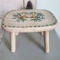 Vintage Wood Stool With Bird Design