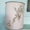 Vintage Pink and Gold Metal Ransburg Trash Can