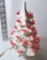 Beautiful Perfect Vintage Ceramic White Christmas Tree with Red Bird Lights