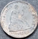 1861 Seated Liberty Silver Dime